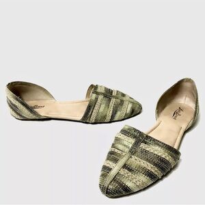 LUCKY BRAND Sage Arrow Braided D’Orsay Leather Pointed Toe Flats Women's 9.5